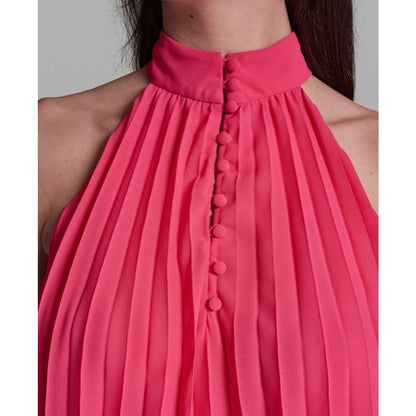 Bcbg Women's Pleated Halter Neck Sleeveless Top