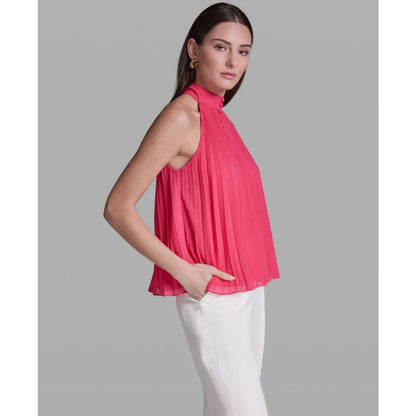 Bcbg Women's Pleated Halter Neck Sleeveless Top