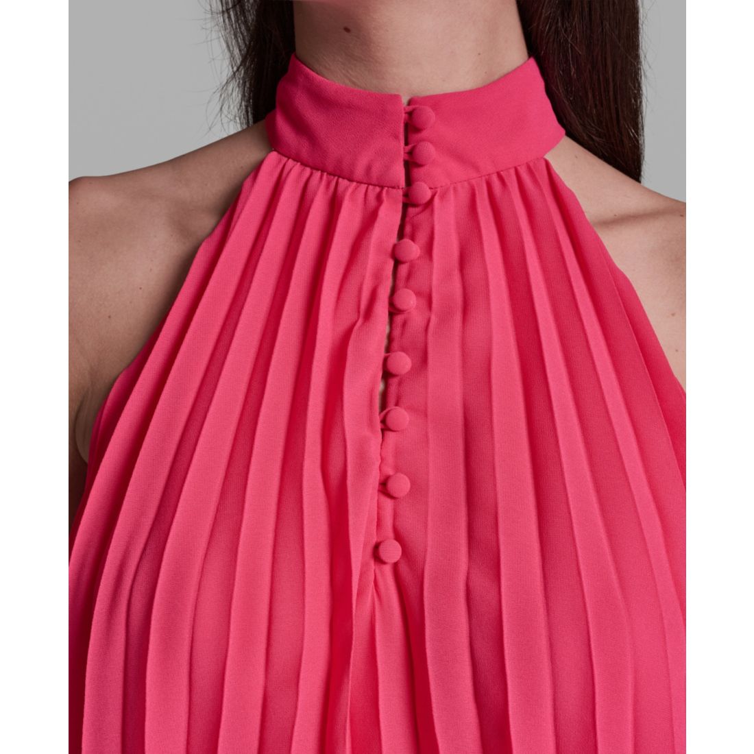 Bcbg Women's Pleated Halter Neck Sleeveless Top