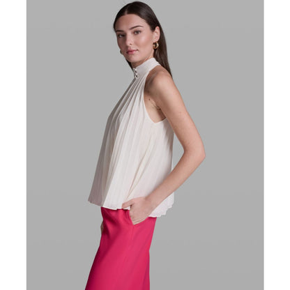 Bcbg Women's Pleated Halter Neck Sleeveless Top