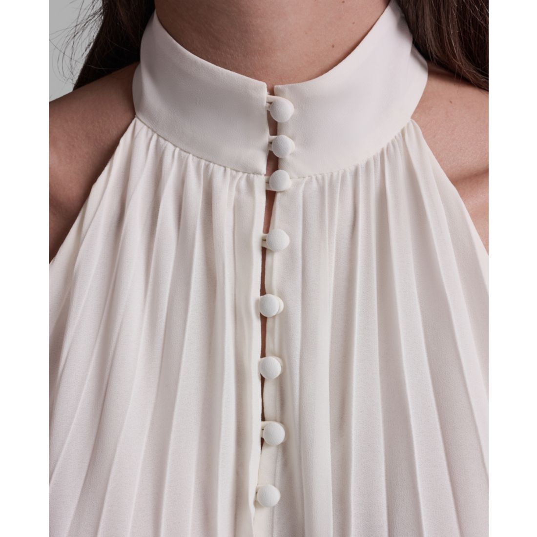 Bcbg Women's Pleated Halter Neck Sleeveless Top