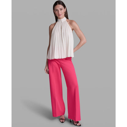 Bcbg Women's Pleated Halter Neck Sleeveless Top