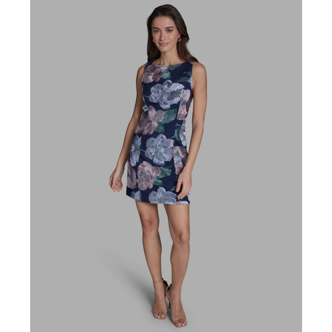 Bcbg Women's Embroidered Boat Neck Mini Dress