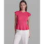 Bcbg Women's Short-Sleeve Crewneck Peplum Top