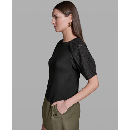 Bcbg Women's Short-Sleeve Crew Neck Top