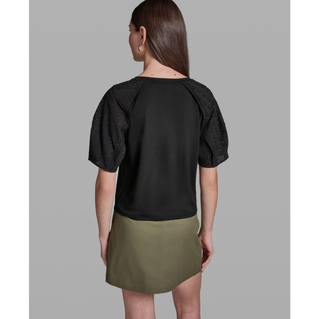 Bcbg Women's Short-Sleeve Crew Neck Top