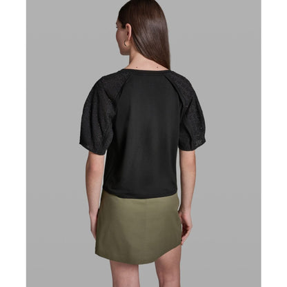 Bcbg Women's Short-Sleeve Crew Neck Top