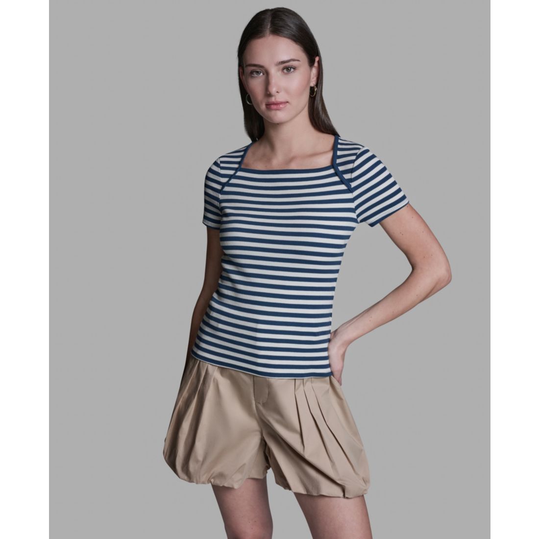 Bcbg Women's Short-Sleeve Stripe T-Shirt