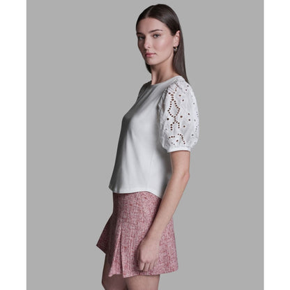 Bcbg Women's Crewneck Puff-Sleeve T-Shirt