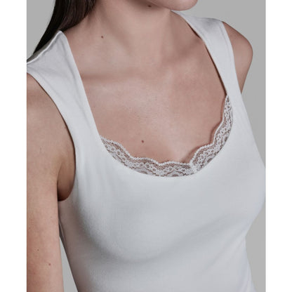 Bcbg Women's Cap-Sleeve Lace Trim Detail Scallop Neck Camisole Top