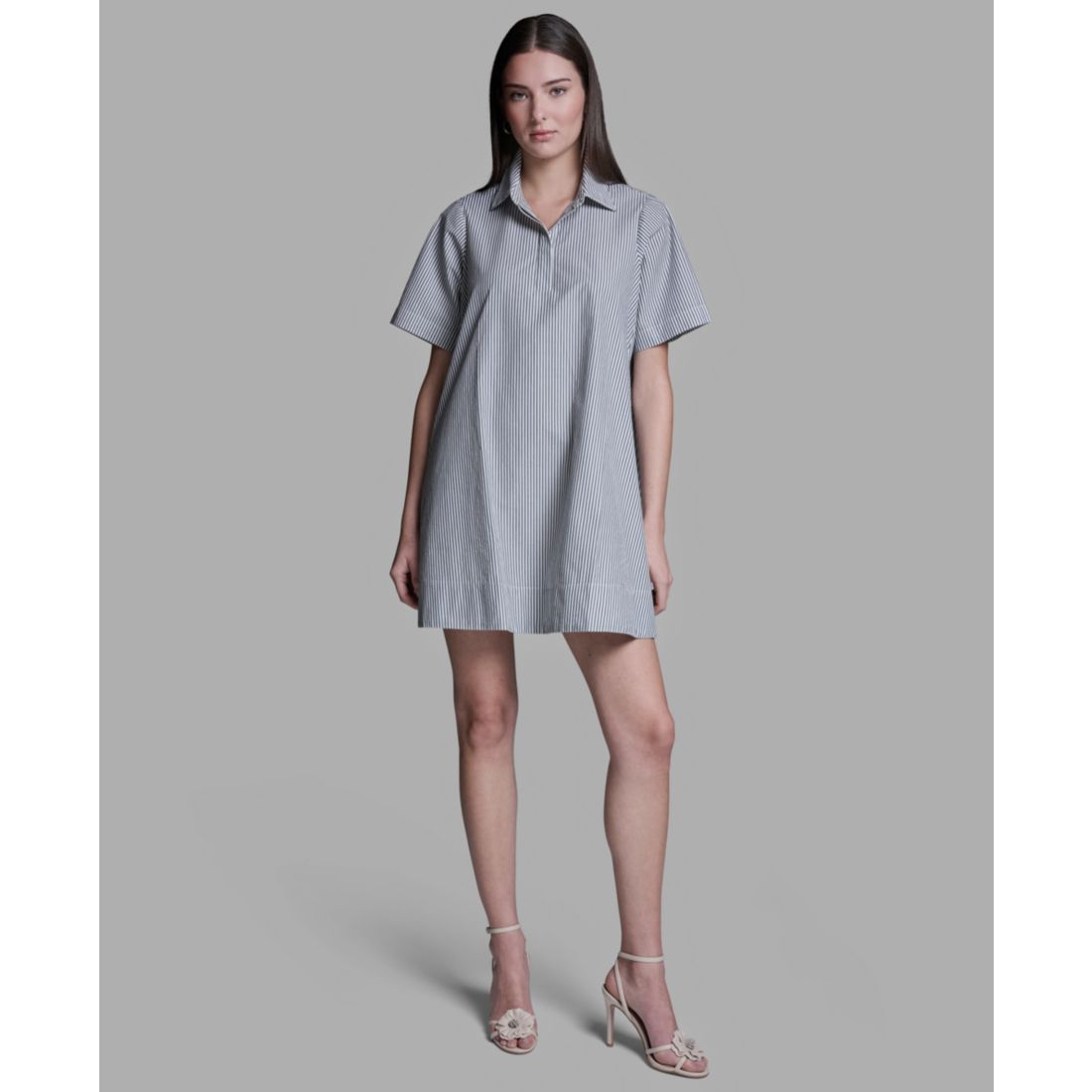 Bcbg Women's Collared Neck Short-Sleeve Babydoll Mini Dress