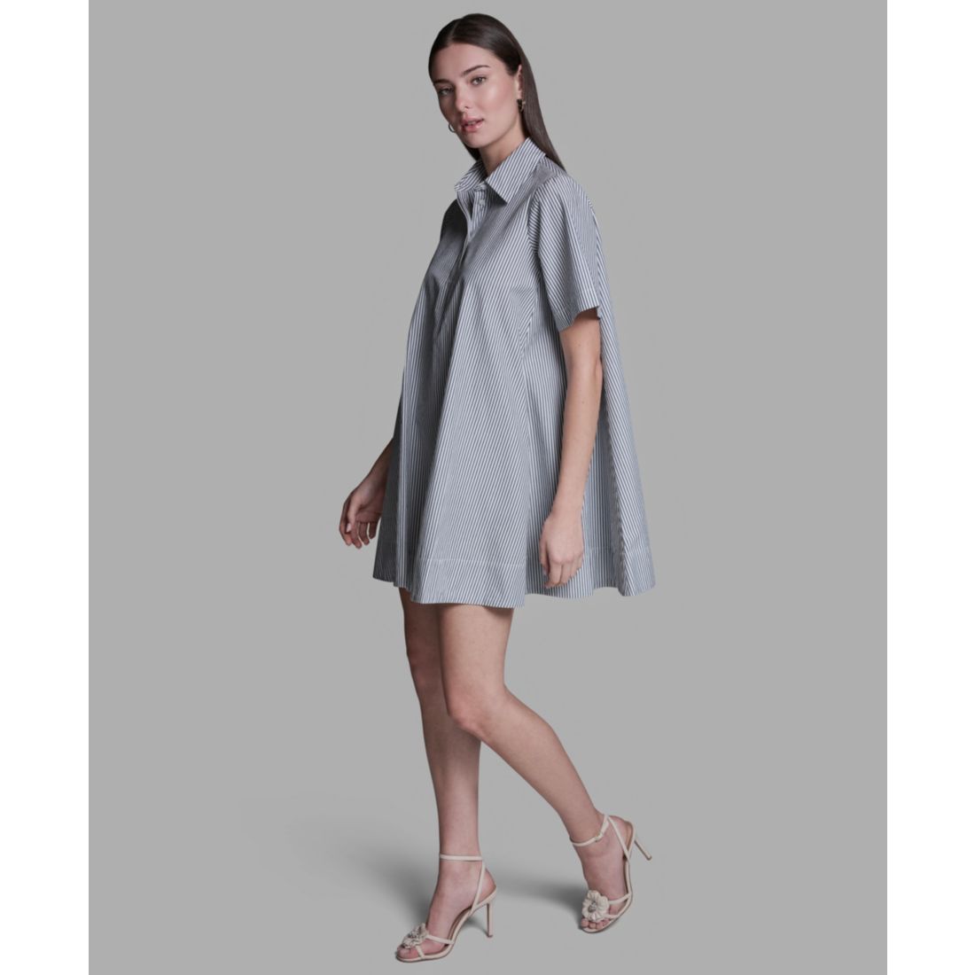 Bcbg Women's Collared Neck Short-Sleeve Babydoll Mini Dress