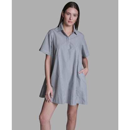 Bcbg Women's Collared Neck Short-Sleeve Babydoll Mini Dress