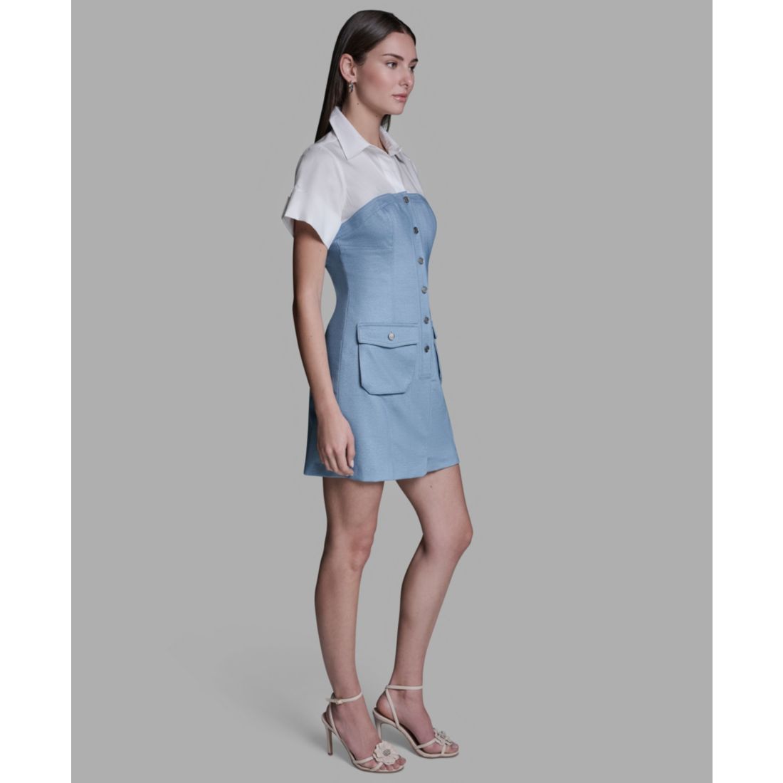 Bcbg Women's Collared Neck Short-Sleeve Mini Dress