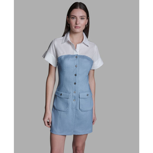 Bcbg Women's Collared Neck Short-Sleeve Mini Dress