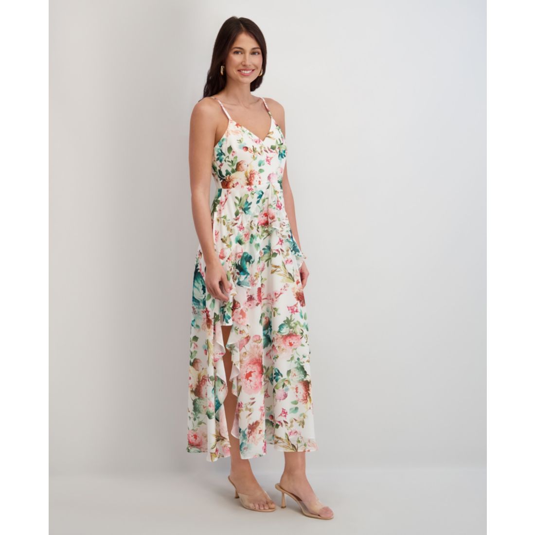 Siena Women's Printed Chiffon V-Neck Dress