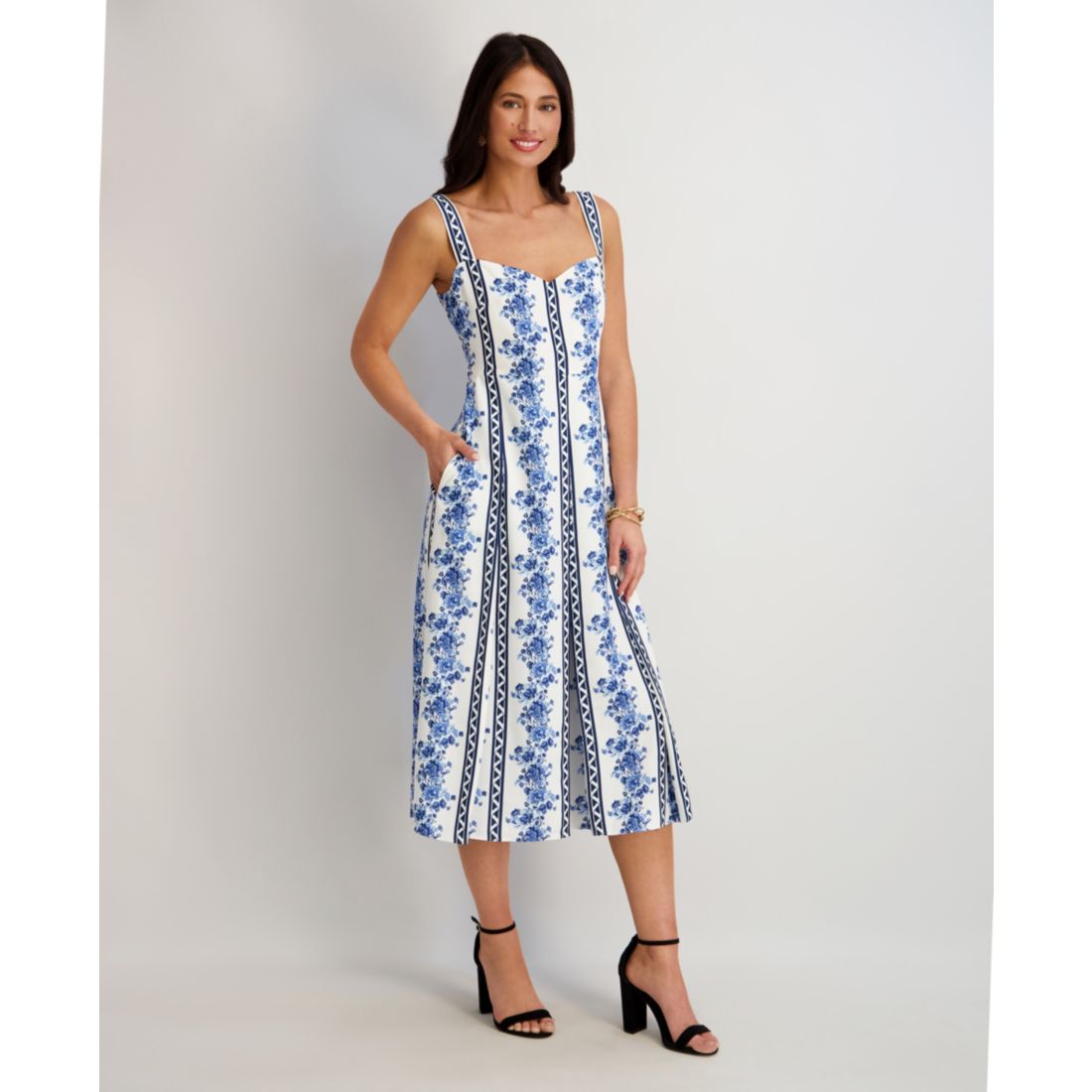 Siena Women's Sweetheart Neck Printed Casidy Dress