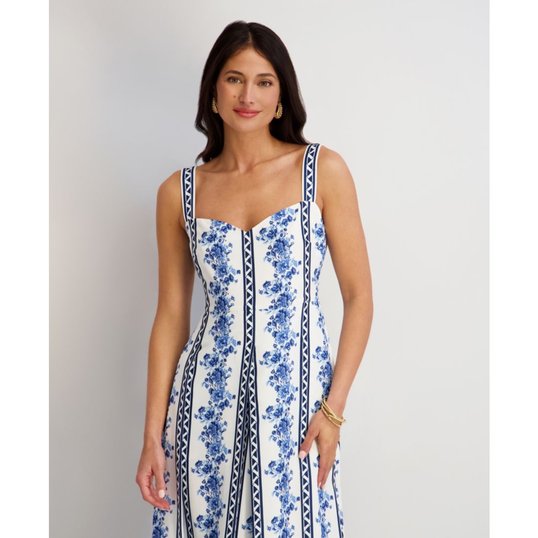 Siena Women's Sweetheart Neck Printed Casidy Dress