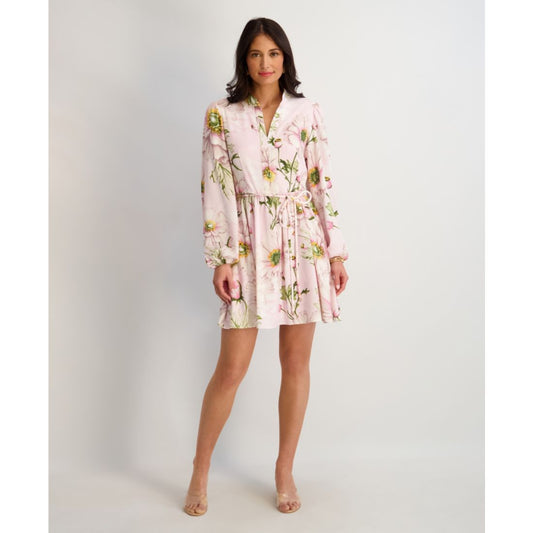 kensie Women's Textured Woven V-Neck Dress