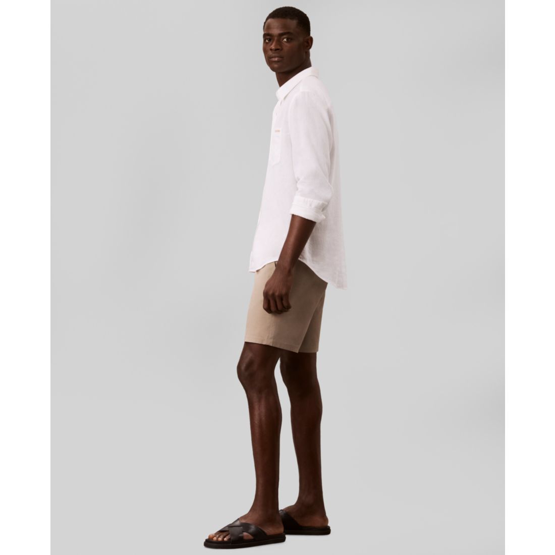 Calvin Klein Men's Straight-Fit Linen Shorts