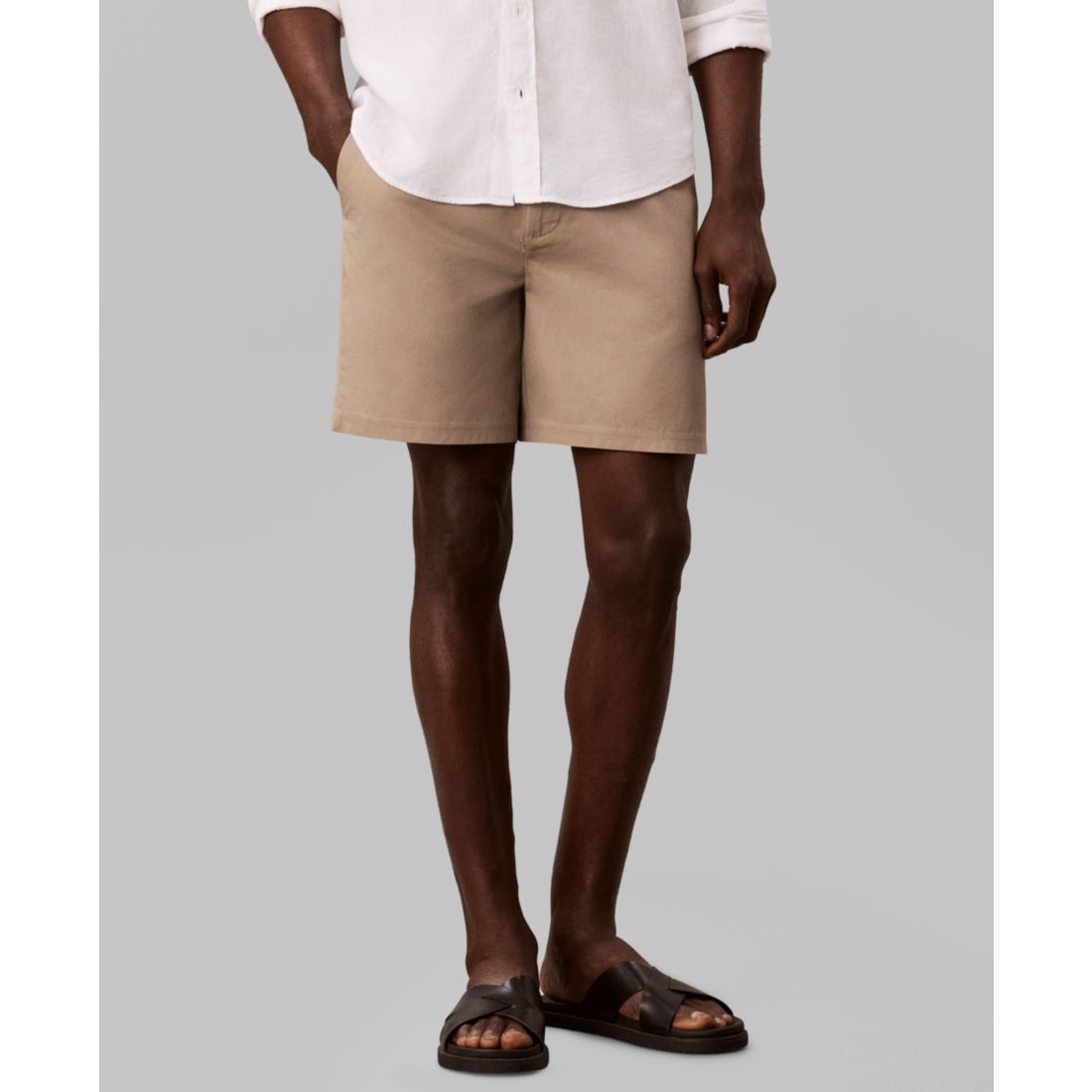 Calvin Klein Men's Straight-Fit Linen Shorts