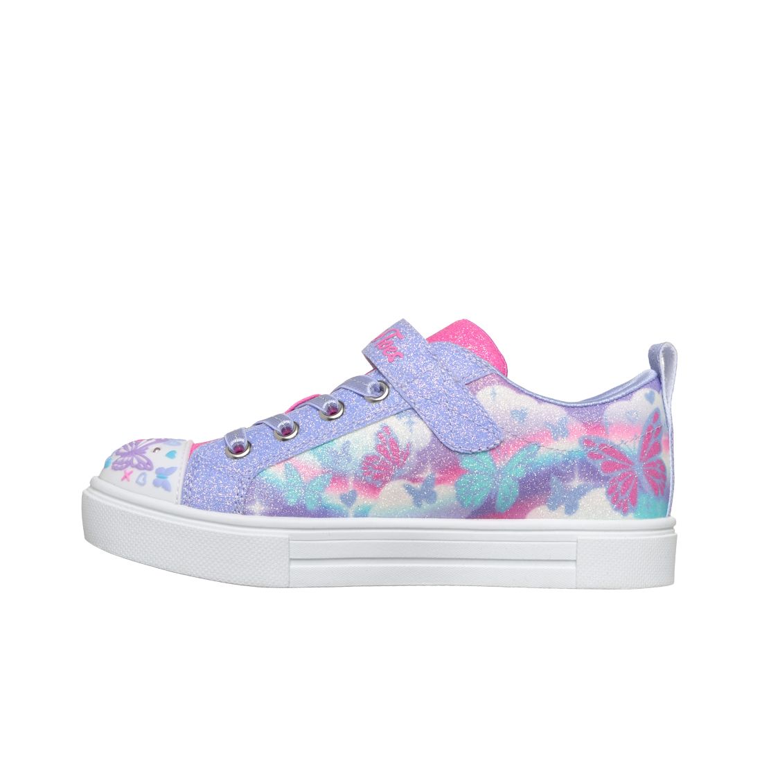 Skechers Little Girls Twinkle Toes: Twinkle Sparks - Butterfly Sky Light-Up Fastening Strap Lifestyle Sneakers from Finish Line - Lavender, Multi