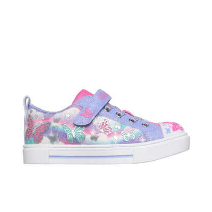 Skechers Little Girls Twinkle Toes: Twinkle Sparks - Butterfly Sky Light-Up Fastening Strap Lifestyle Sneakers from Finish Line - Lavender, Multi