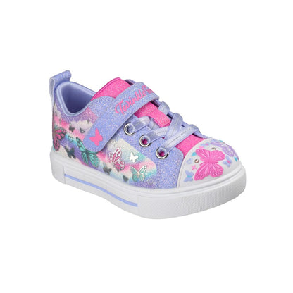 Skechers Toddler Girls Twinkle Toes: Twinkle Sparks - Butterfly Sky Light-Up Fastening Strap Lifestyle Sneakers from Finish Line - Lavender, Multi