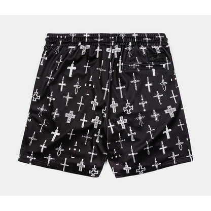 All Over Print Crosses Mesh Mens Shorts