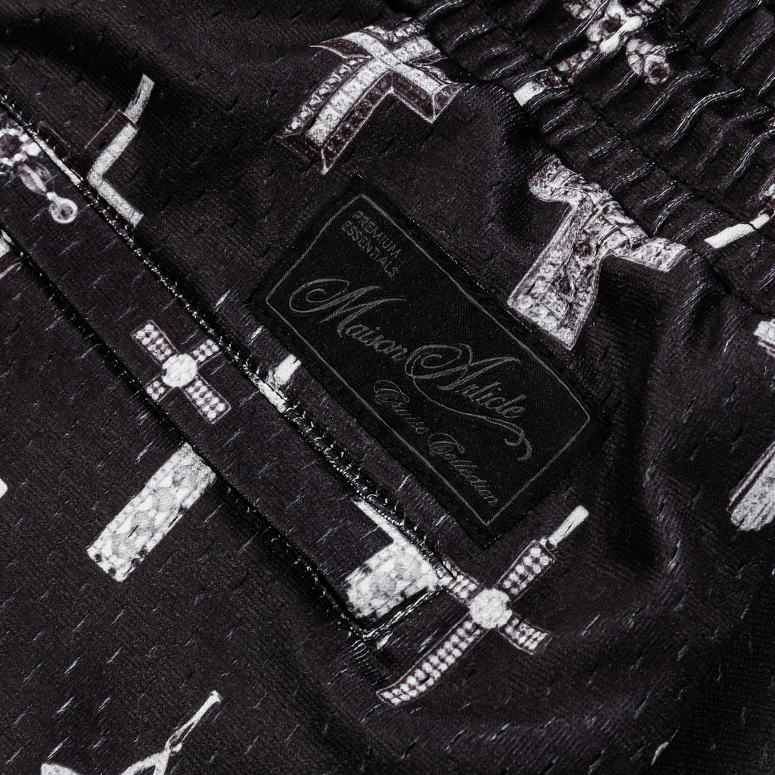 All Over Print Crosses Mesh Mens Shorts