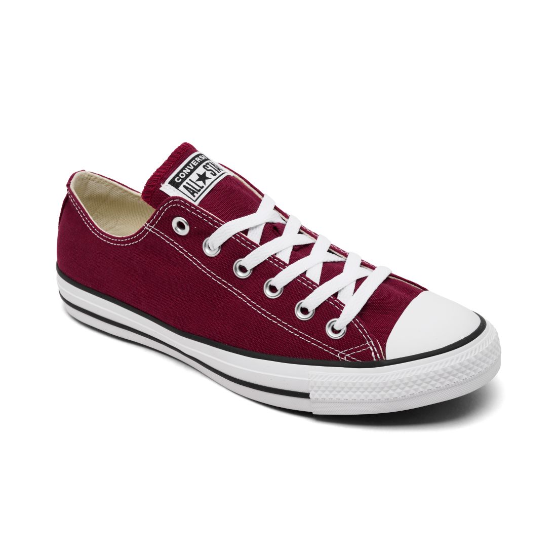 Converse Men's Chuck Taylor Low Top Sneakers from Finish Line - Maroon, White