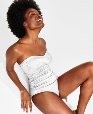 Twist-Front Ruched One-Piece Swimsuit