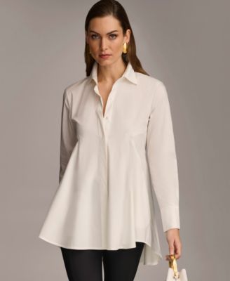 Women's A-Line Button Down Poplin Tunic