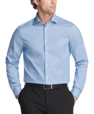 Men's Steel Plus Slim Fit Modern Pin Cord Dress Shirt