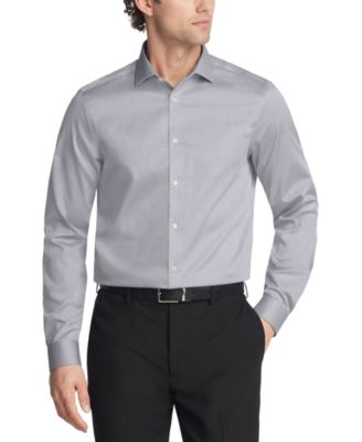 Men's Steel Plus Slim Fit Modern Pin Cord Dress Shirt