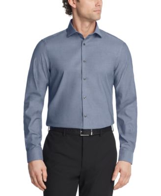Men's Steel Plus Slim Fit Modern Pin Cord Dress Shirt