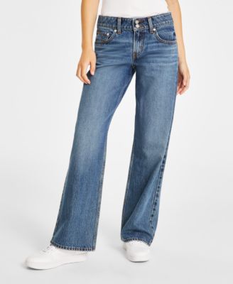 Women's Super-Low Double-Button Relaxed-Fit Denim Jean