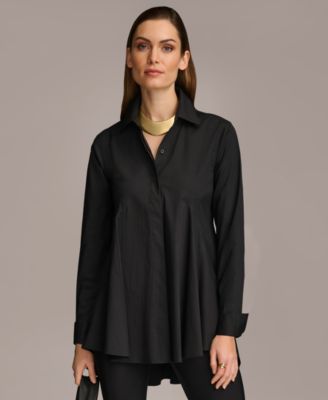 Women's A-Line Button Down Poplin Tunic