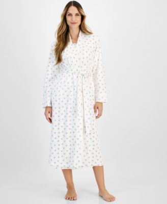 Women's Cotton Floral Long Robe, Created for Macy's