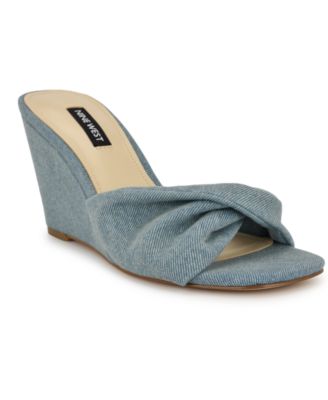 Women's Nikhil Slip-On Square Toe Wedge Sandals