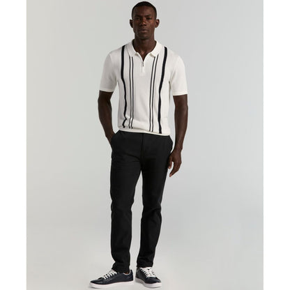 Perry Ellis Men's Stripe Zip Polo Shirt