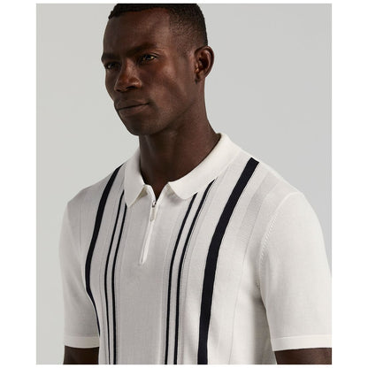 Perry Ellis Men's Stripe Zip Polo Shirt
