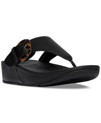 Women's Lulu Resin-Buckle Leather Sandals