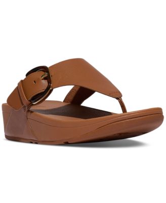 Women's Lulu Resin-Buckle Leather Sandals