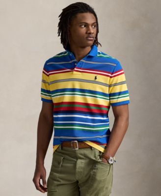 Men's Classic-Fit Striped Mesh Polo Shirt