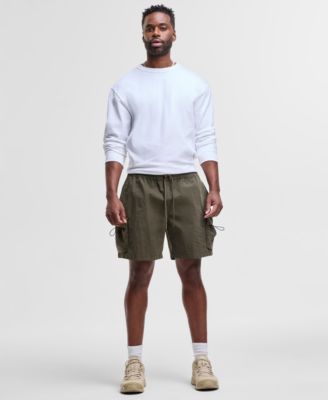 Men's Relaxed-Fit Crinkled 7&quot; Cargo Shorts, Exclusively at Macy's