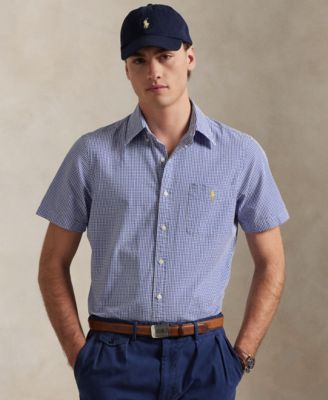Men's RL Prepster Classic-Fit Checked Seersucker Shirt