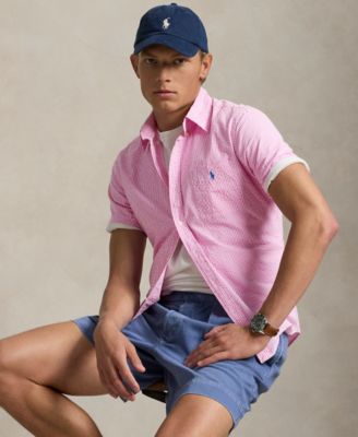 Men's RL Prepster Classic-Fit Checked Seersucker Shirt