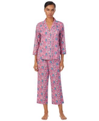 Women's 3/4-Sleeve Cropped Pajama Set