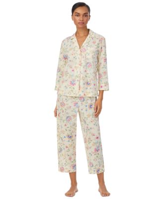 Women's 3/4-Sleeve Cropped Pajama Set